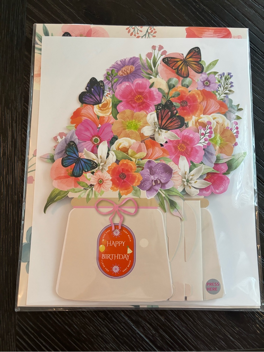 Blank Brand Pink Floral Bouquet Singing and Light-up Greeting Card